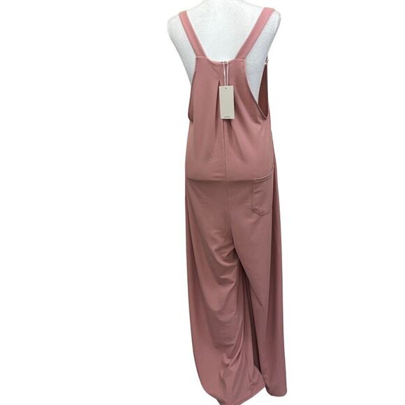 Halara Pink overall jumpsuit, medium,  NWT, soft girl, cozy, athleisure, casual - Picture 4 of 7